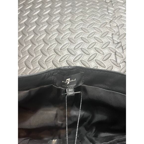 NWT 7 for all mankind genuine leather mini skirt black moto zipper AN6268H136 30 - Picture 4 of 11